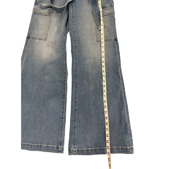 WHBM Wide Leg Jeans Extra High-Rise Everyday Soft With Waist-Tie Womens Size 4 - Picture 7 of 8